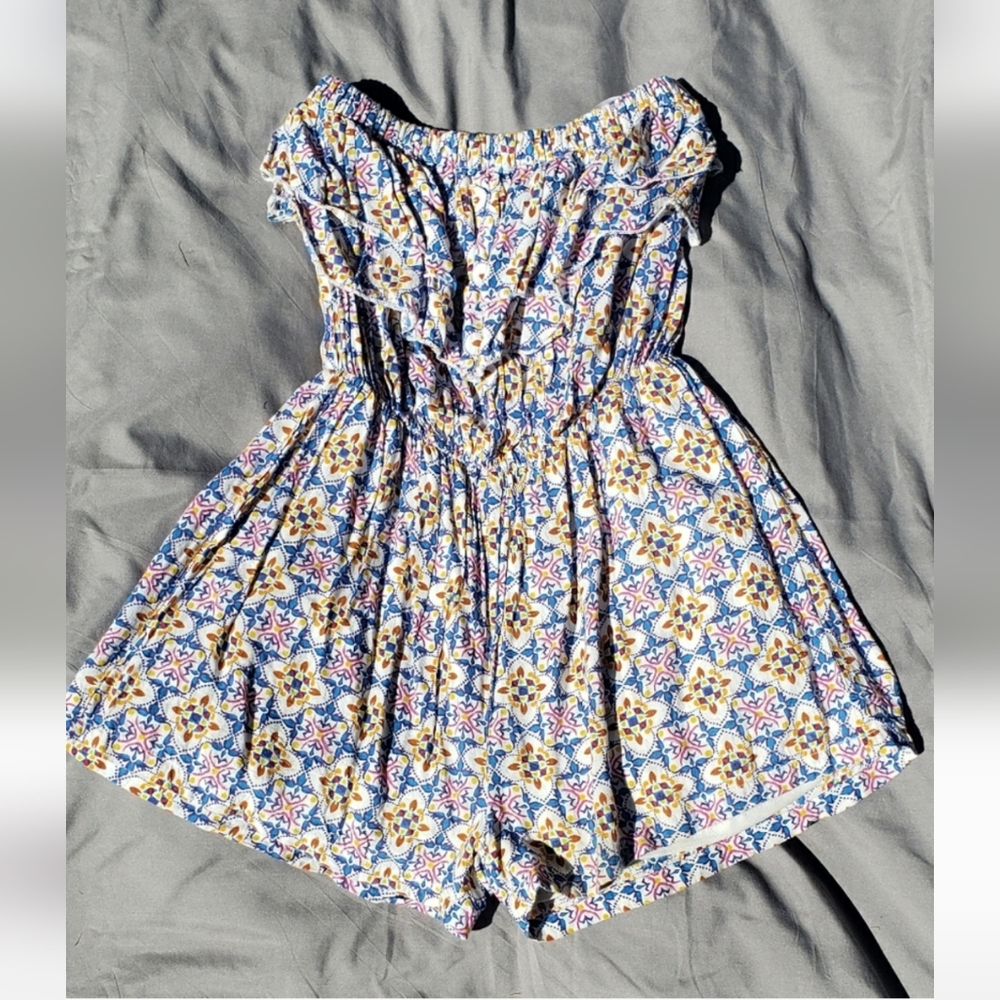 Vibrant Floral strapless romper